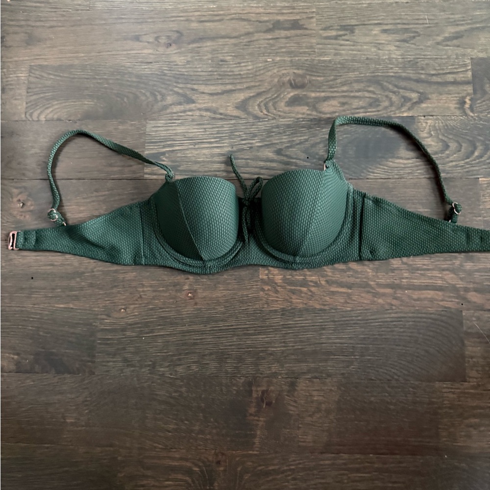 Shade & Shore Dark Green Underwire Balconette Bikini Top